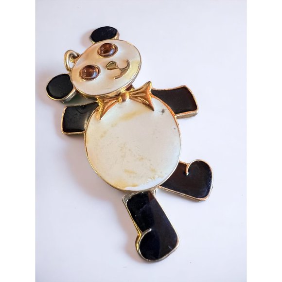 Vintage Art Panda Bear Pendant Charm Dangle Moving Dancing - Picture 5 of 14